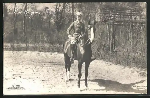 AK Kronprinz Wilhelm von Preussen in Uniform zu Pferde