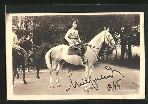 AK Kronprinz Wilhelm von Preussen in Uniform zu Pferde