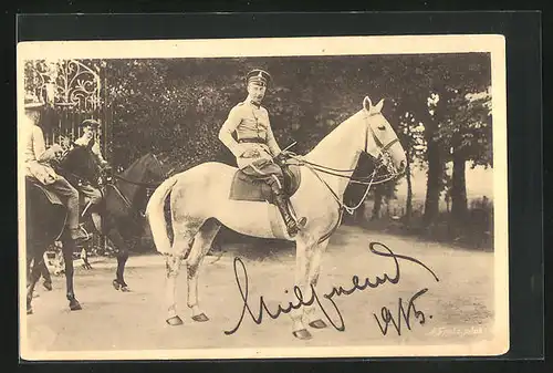 AK Kronprinz Wilhelm von Preussen in Uniform zu Pferde