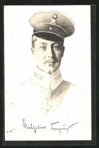 AK Kronprinz Wilhelm von Preussen in Uniform mit Schirmmütze