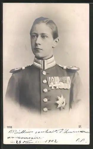 AK Kronprinz Wilhelm von Preussen in Uniform mit Orden