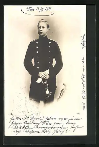 AK Kronprinz Wilhelm von Preussen in Uniform mit Degen