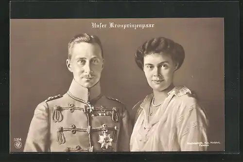 AK Portrait des Kronprinzenpaares, Kronprinz Wilhelm von Preussen
