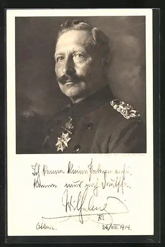 AK Portrait Kaiser Wilhelm II. in Uniform mit Orden