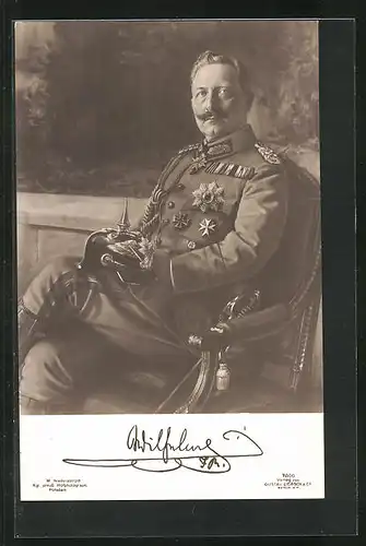 AK Kaiser Wilhelm II. in Uniform mit Pickelhaube