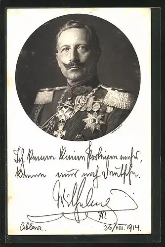 AK Kaiser Wilhelm II. in Uniform mit Orden