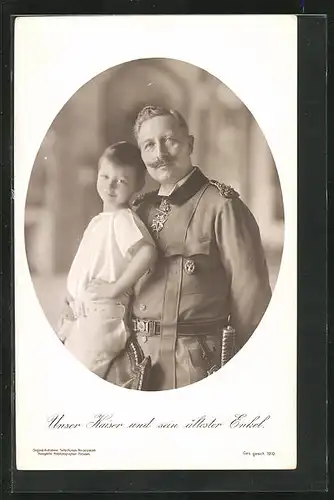 AK Kaiser Wilhelm II. und seine ältester Enkel