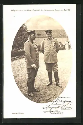 AK Kaiser Wilhelm II., Aufgenommen von Ihrer Majestät der Kaiserin und Königin im Juli 1915