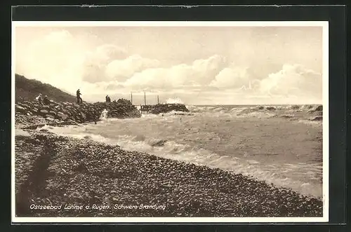 AK Lohme a. Rügen, Schwere Brandung