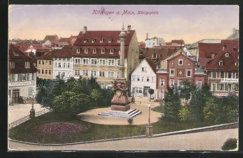 AK Kitzingen am Main, Königsplatz mit Denkmal