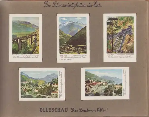 Sammelalbum 200 Bilder, Die Sehenswürdigkeiten der Erde, Serie Schweiz, Olleschau, Bern, Bulle, Tessin