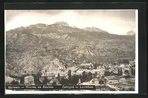 AK Cetinje / Cettigne-Lovtchen, Teilansicht gegen die Berge