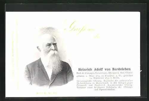 AK Portrait von Heinrich Adolf von Bardeleben