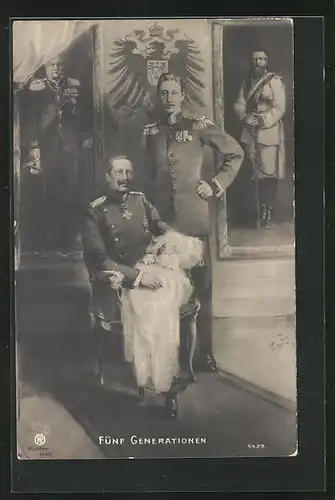 AK Friedrich Wilhelm III. mit anderen Generationen