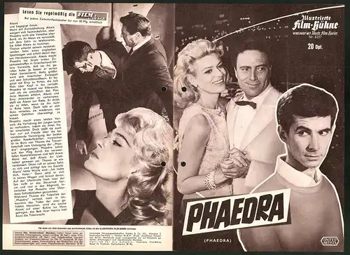 Filmprogramm IFB Nr. 6227, Phaedra, Melina Mercouri, Anthony Perkins, Regie: Jules Dassin