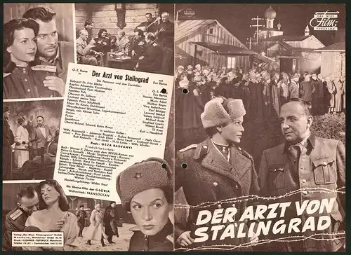 Filmprogramm DNF, Der Arzt von Stalingrad, O. E: Hasse, Eva Bartok, Regie: Geza Radvanyi