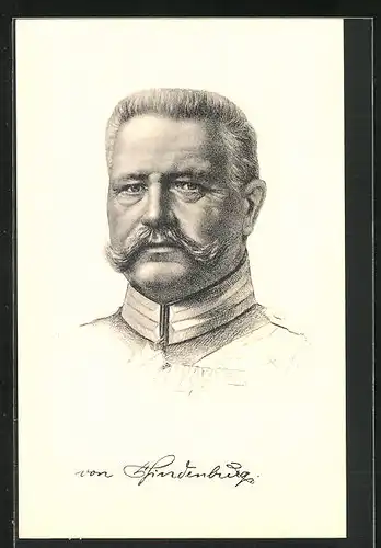 Künstler-AK Portrait des Paul von Hindenburg