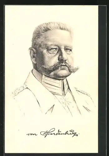 AK Paul von Hindenburg mit Orden