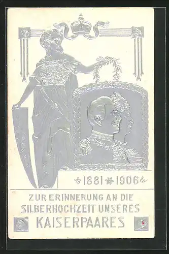 AK Zur Erinnernung an Silberhochzeit von Kaiserin Auguste Victoria Königin von Preussen 1906