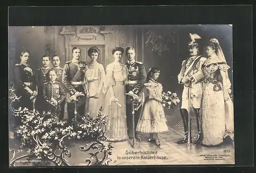 AK Silberhochzeit in unserem Kaiserhause, Kaiserpaar Wilhelm II. von Preussen