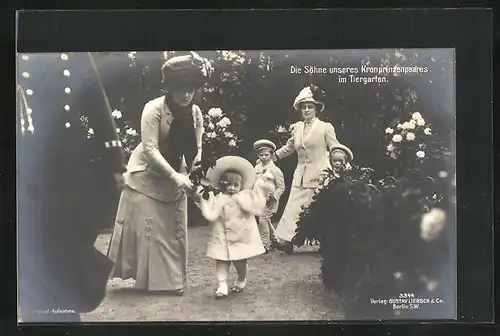 AK Söhne von Kronprinz Wilhelm von Preussen im Tiergarten