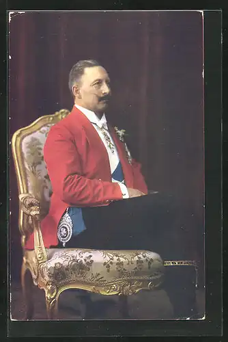 AK Kaiser Wilhelm II. auf prunkvollem Stuhl