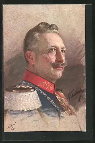 AK Portrait Kaiser Wilhelm II. in Uniform