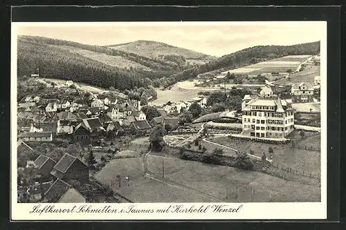 AK Schmitten i. Taunus, Teilansicht mit Kurhotel Wenzel