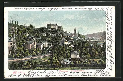 AK Marburg, Panorama von der Schwanallee