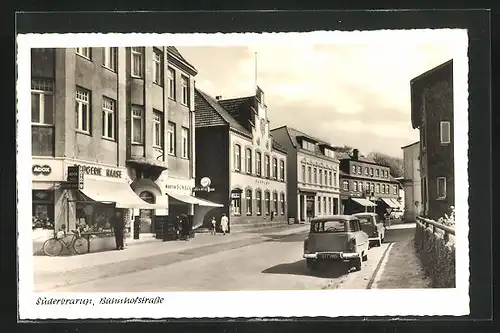 AK Süderbrarup, Bahnhofstrasse, Drogerie Haase, Postamt