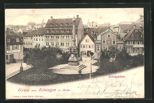 AK Kitzingen a. M., Denkmal auf dem Knöigsplatz