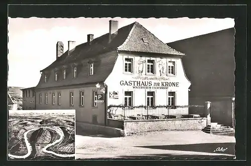AK Escherndorf a. Main, Gasthaus zur Krone, Panorama