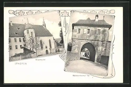 AK Iphofen, Bürgerspital, Mainbernheimer Tor
