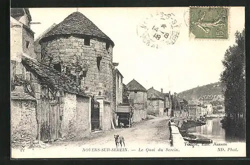 AK Noyers-sur-Serein, Le Quai du Serein