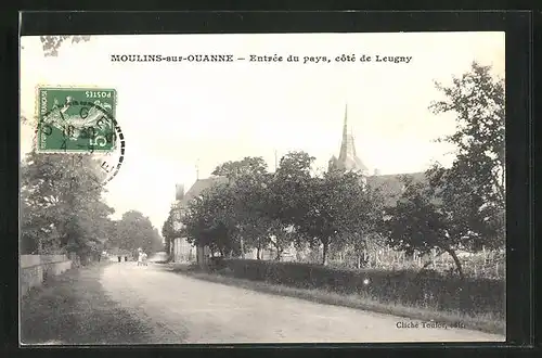 AK Moulins-sur-Ouanne, Entrée du pays, coté de Leugny