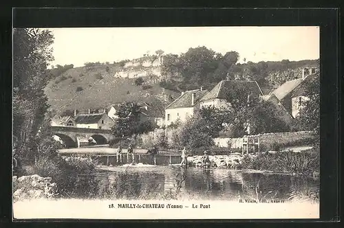 AK Mailly-le-Chateau, Le Pont