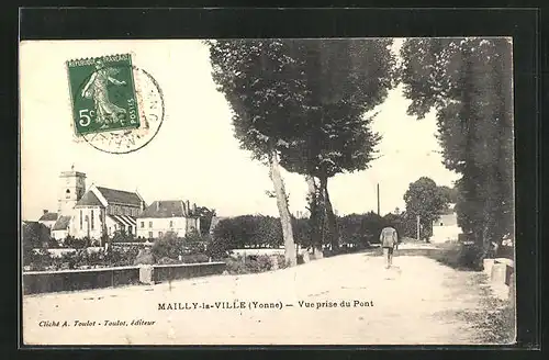 AK Mailly-la-Ville, Vue prise du Pont