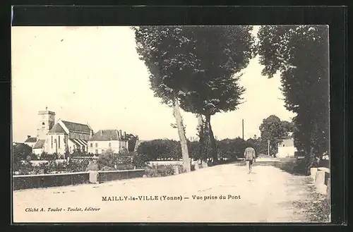 AK Mailly-la-Ville, Vue prise du Pont