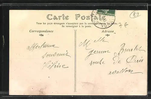 AK Chatel-Censoir, Vue sur Chatel (coté est)