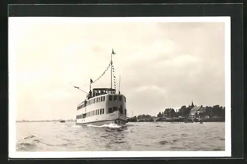 AK MS Rijnland op de Rijn bij Lobith, Binnenschiff Rijnland