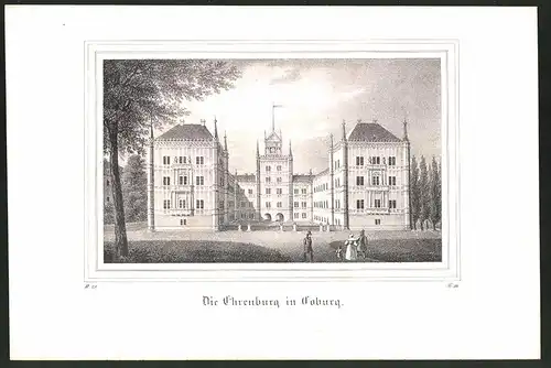 Lithographie Coburg, Ehrenburg, Lithographie um 1835 aus Saxonia, 28 x 19cm