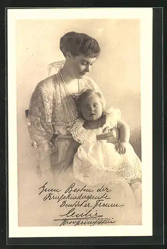 AK Kronprinzessin Cecilie mit Tochter Prinzessin Alexandrine