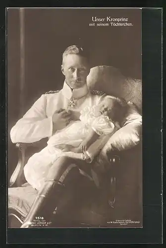 AK Kronprinz Wilhelm mit Tochter Prinzessin Alexandrine