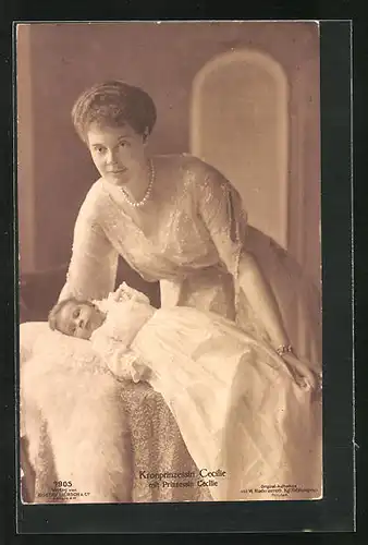 AK Kronprinzessin Cecilie mit Prinzessin Cecilie