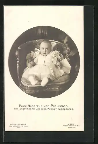 AK Prinz Hubertus von Preussen, der jüngste Sohn des Kronprinzenpaares