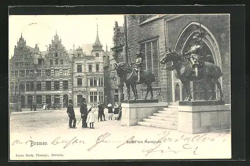 AK Bremen, Reiter mit Marktplatz