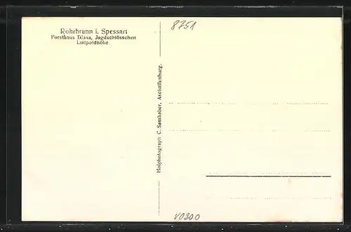 AK Rohrbrunn /Spessart, Gasthaus Forsthaus Diana, Jagdschlösschen Luitpoldhöhe