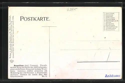 Künstler-AK Neuweilnau, Ortsansicht