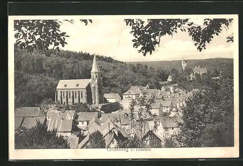 AK Cransberg i /Taunus, Teilansicht mit Kirche