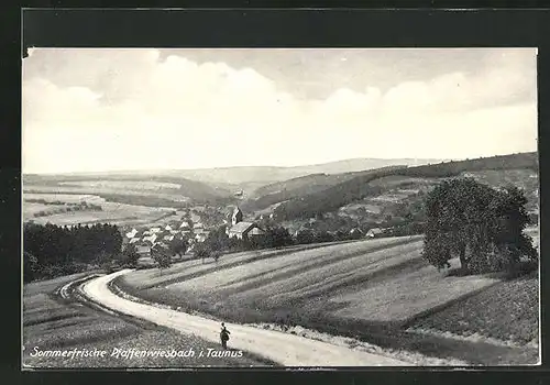 AK Pfaffenwiesbach i. Taunus, Teilansicht mit Kirche